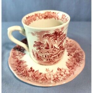 Coffee Tea Cup & Saucer Romantic English Cottage A.Hathaway's J&G MEAKIN Floral